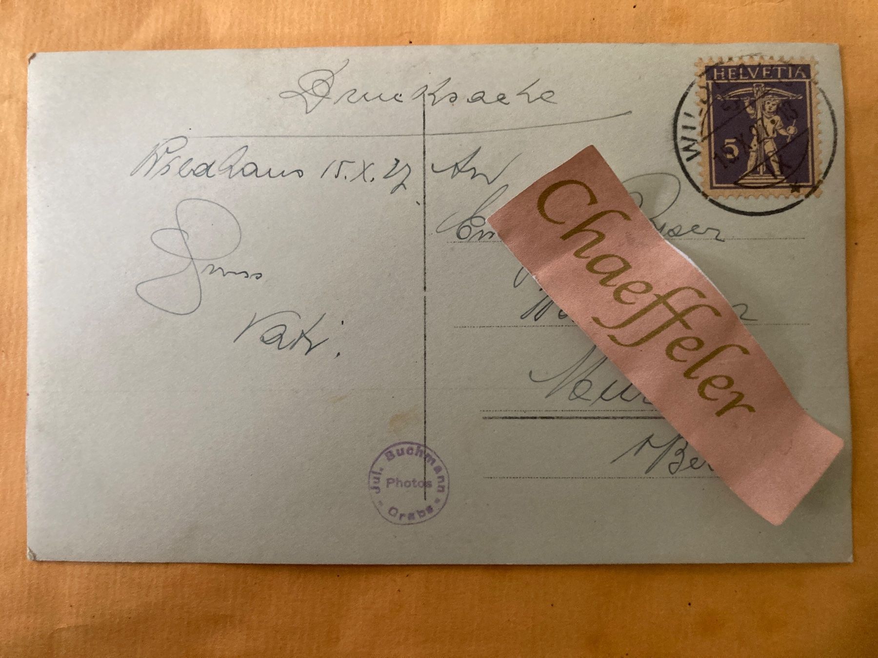 Ansichtskarten: 1927. Frühling 7 Ansichtskarte mit – Gebraucht aus Zürich von Chaeffeler 1