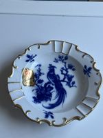 Aschenbecher Porzellan Limoges Dekor Vogel Goldrand (I18)