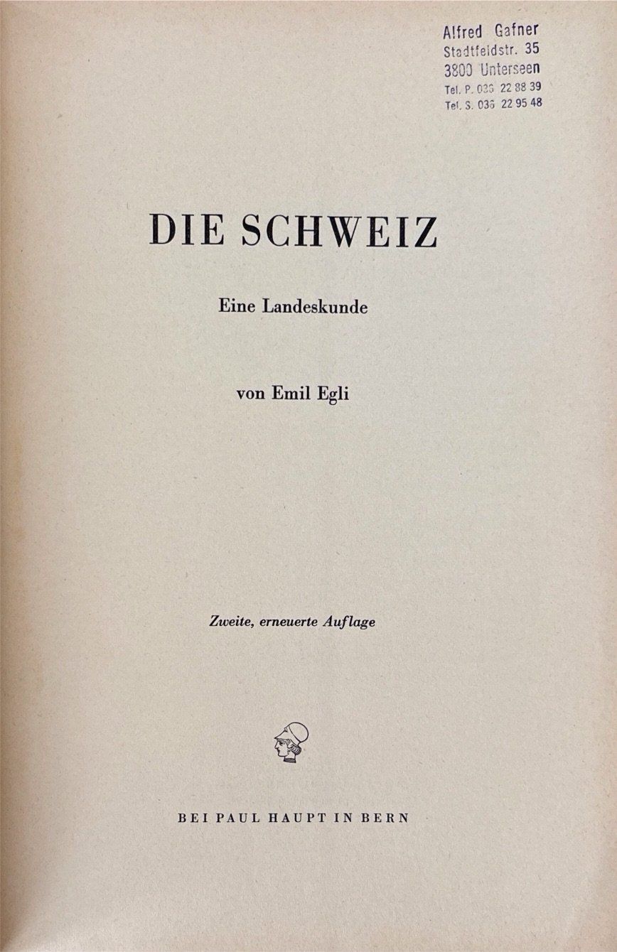 Libri: Egli Emil,, Die Schweiz - Eine Landeskunde – Usato da Sarnen venduto da Livres 3