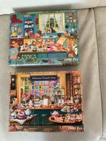 2 Puzzles 1000 Teile Katze Desserthaus neuwertig