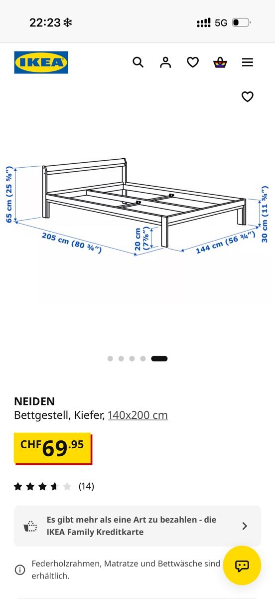 Ikea Lits: Bett mit Matratze  – D'occasion à Frauenfeld par eve1ine 3