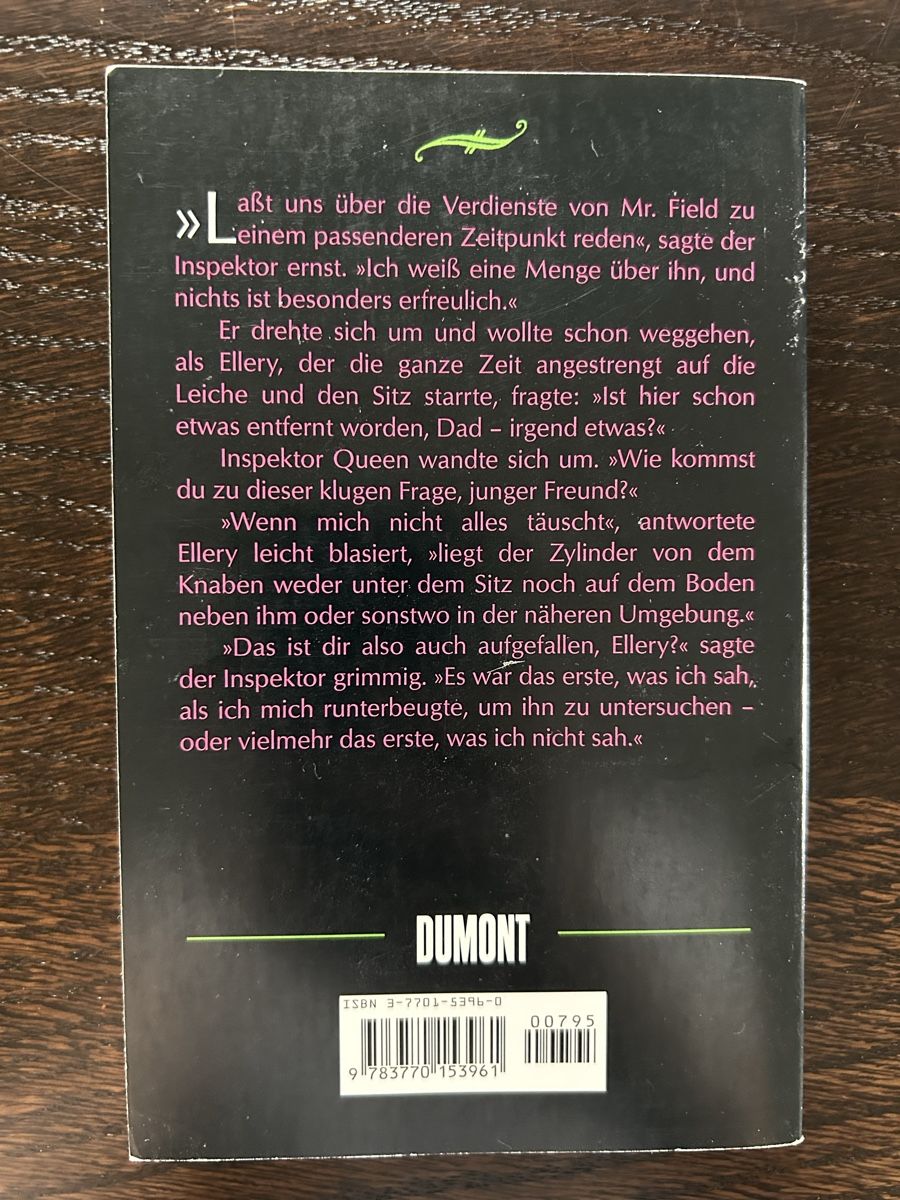 Libri: Ellery Queen der mysteriöse Zylinder – Usato da Arbon venduto da Bobbyx777 2