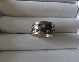 Handgearbeiteter Feinsilber-Bandring, 999, Einzelanfertigung