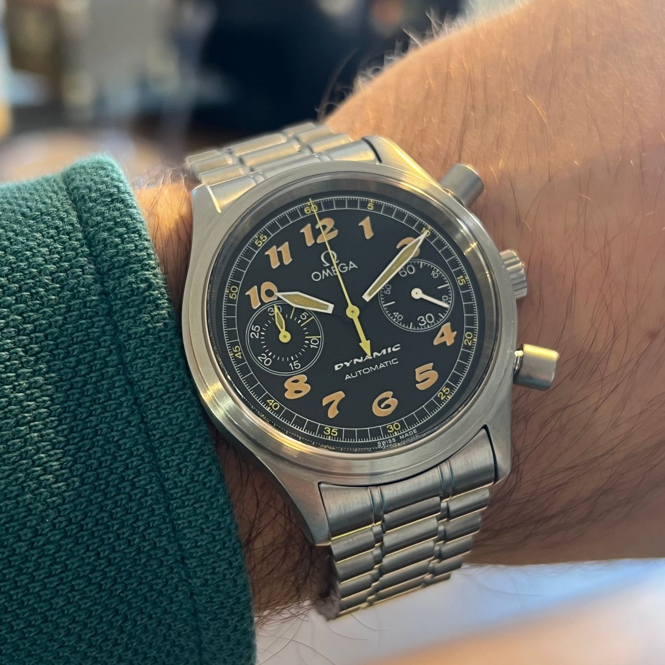 Omega Orologi: Omega Dynamic Chronograph Auto Black Dial 175.0310 – Usato da Carouge GE venduto da Watchaser 3