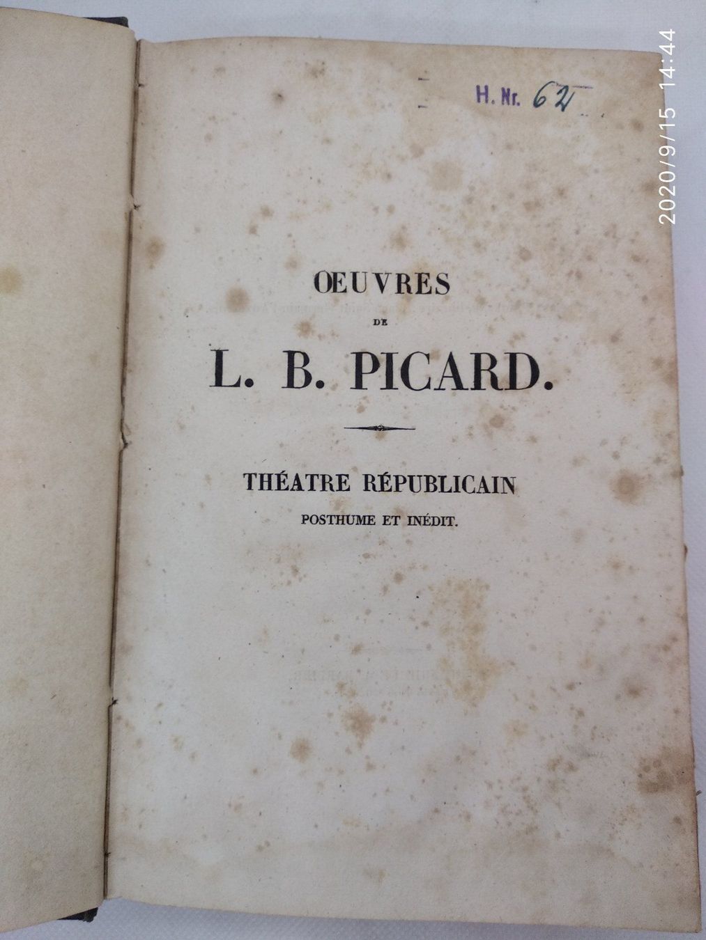 Libri: LUIS-BENOIT PICARD - THEATRE REPUBLICAIN – Usato da Goldach venduto da Gaip 8