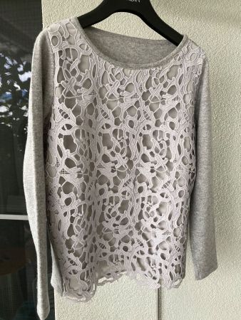 Luisa Cerano Pullover 36/Schurwolle/Seide/Cashmere/hellgrau