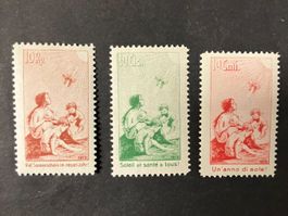 Pro Juventute 1912, Vorläufer I-III, *, KP 550.--