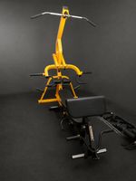 Powertec Kraftstation mit viel Zubehör, 135kg Hantelscheiben
