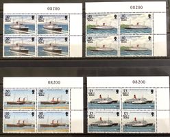 1993 Insel Mann -GB - Schiffe Vierblöcke Satz Mi- 560i /563i