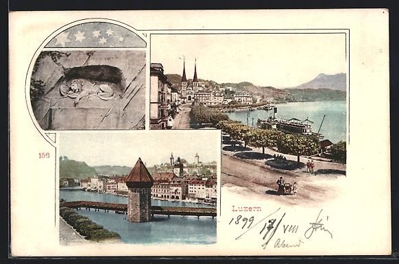 Ansichtskarten: AK Luzern, Ortsansichten mit Dampfer – Gebraucht aus Berlin von bartko-reher