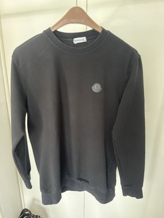 MONCLER sweatshirt black logo XXL runs small (L-XL)
