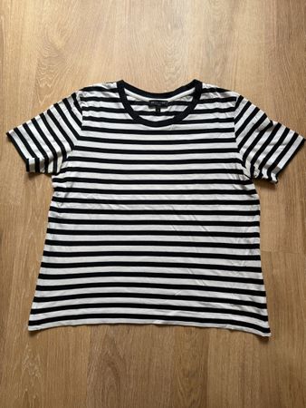 T-shirt noir/blanc rayé Selected, t.38/M