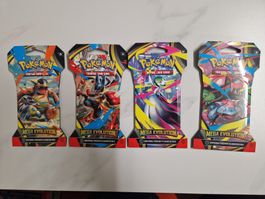 4x Pokémon Mega Evolution – Sleeved Booster EN (Artset)