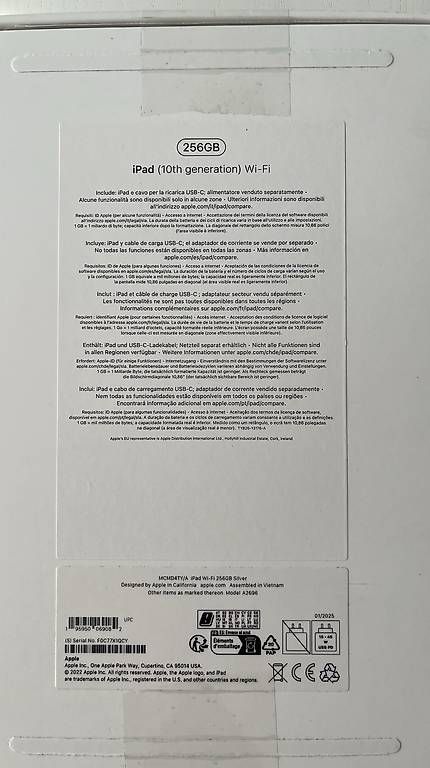 Apple Tablet PC: IPad 10th Generation 256 GB (ungeöffnet) – Nuovo e nell'imballaggio originale da Schenkon venduto da mpa65 2