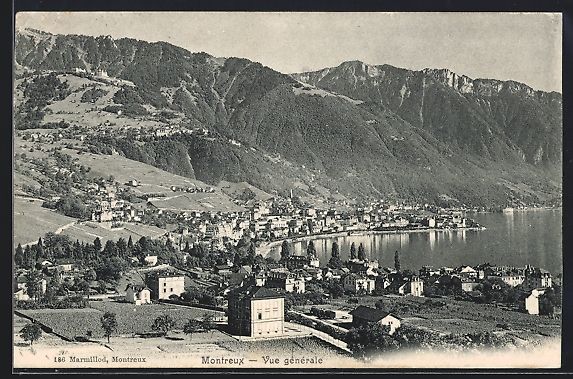 Cartoline postali: AK Montreux, Vue générale, 1907 – Usato da Berlin venduto da bartko-reher