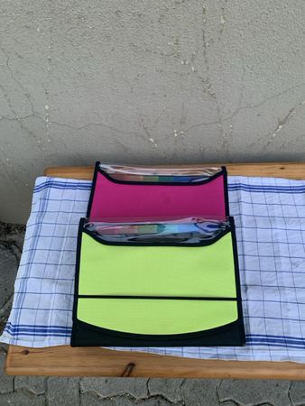 Ordner 2 Stck. Pink und Limegrün Ordnermappe neu