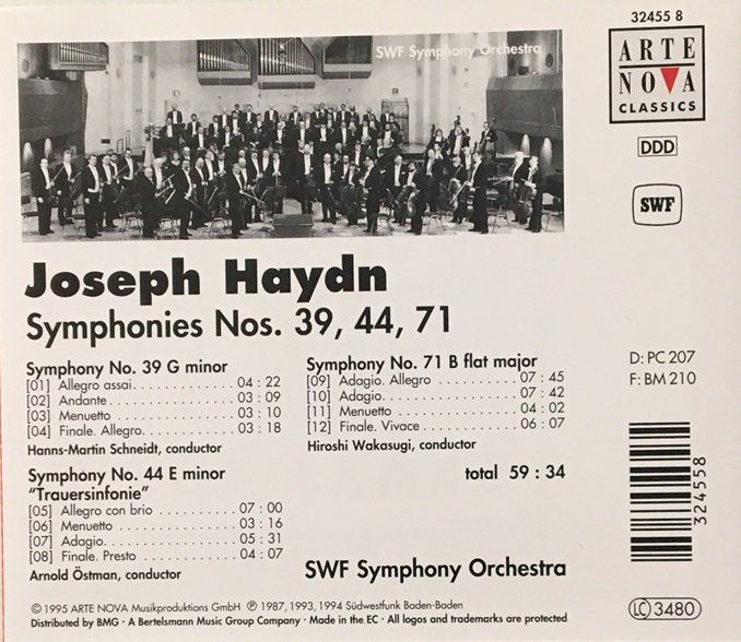 CD: Haydn - Symphonien Nr. 39, 44 & 71 – Usato da Grüningen venduto da azulblanco 1