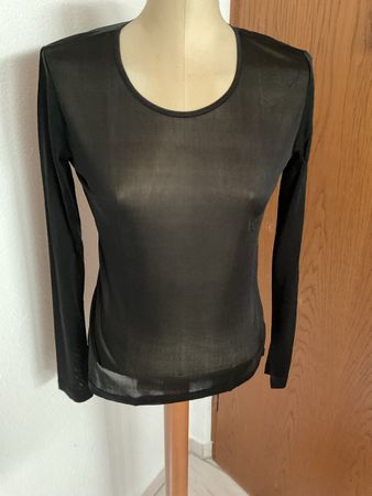 Alkena Langarmshirt Bio Seide schwarz Grösse M neu