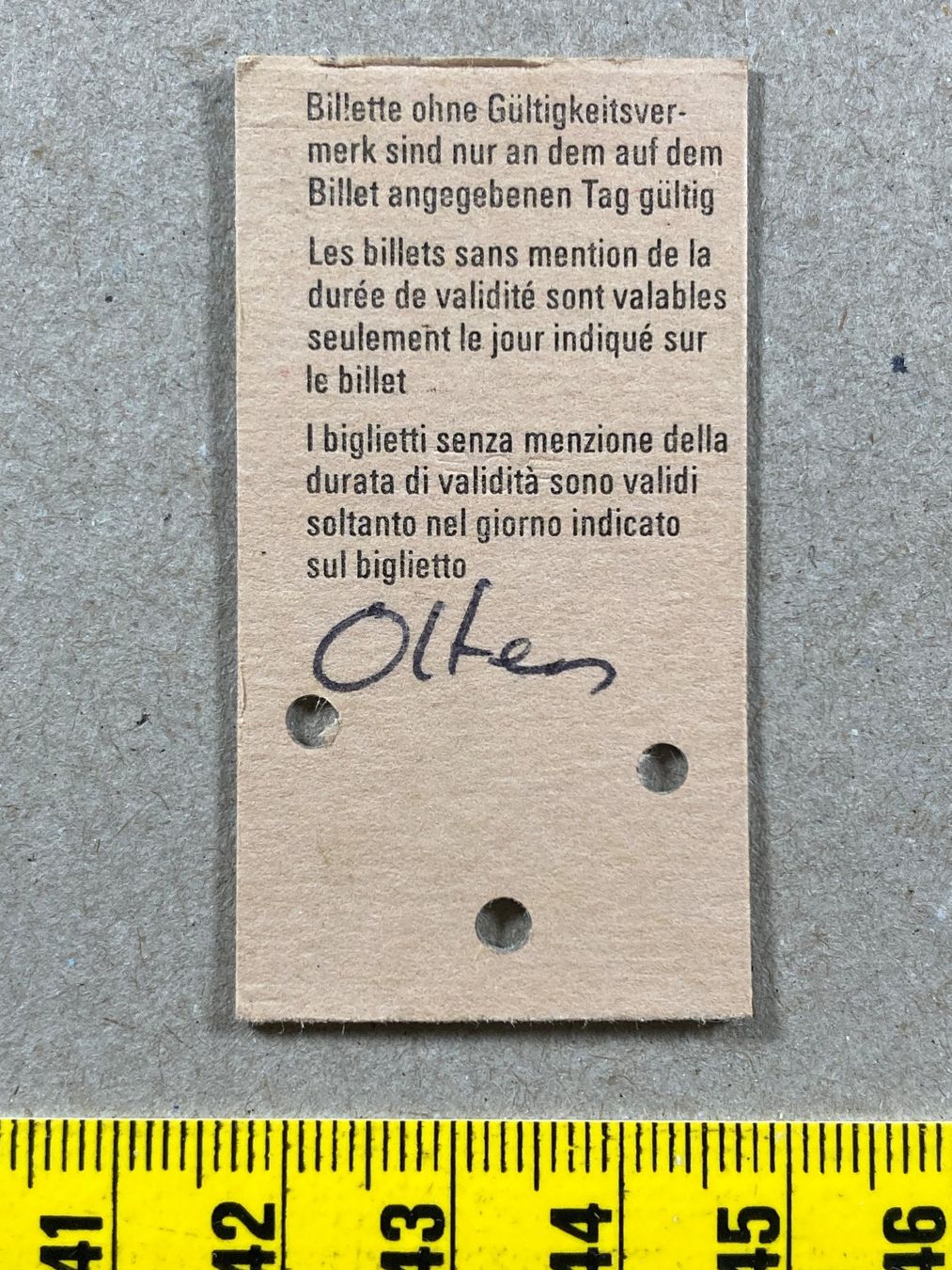 Biglietti: Langenthal - Grenchen Süd, Bahn Billett SBB, 16.4.1984 – Usato da Lenzburg venduto da fh1 1