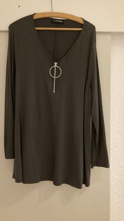 Doris Streich Shirt Grösse 42/44Oliv, Top Zustand!