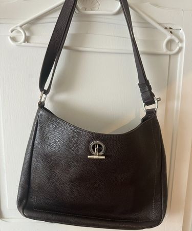 Sac à bandoulière en cuir véritable marron Lamarthe
