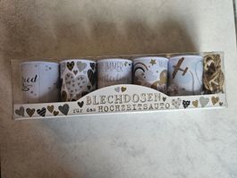 Blechdosen für Hochzeitsauto neu in OVP