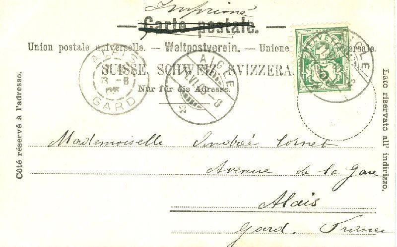Cartoline postali: Aigle - et la Dent du Midi + 1908 TOP – Usato da Emmenbrücke venduto da teestube 1