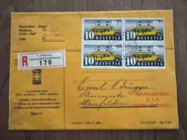 Nr. 210x, Viererblock, FDC, 1. Schweiz. Automobil-Postbureau