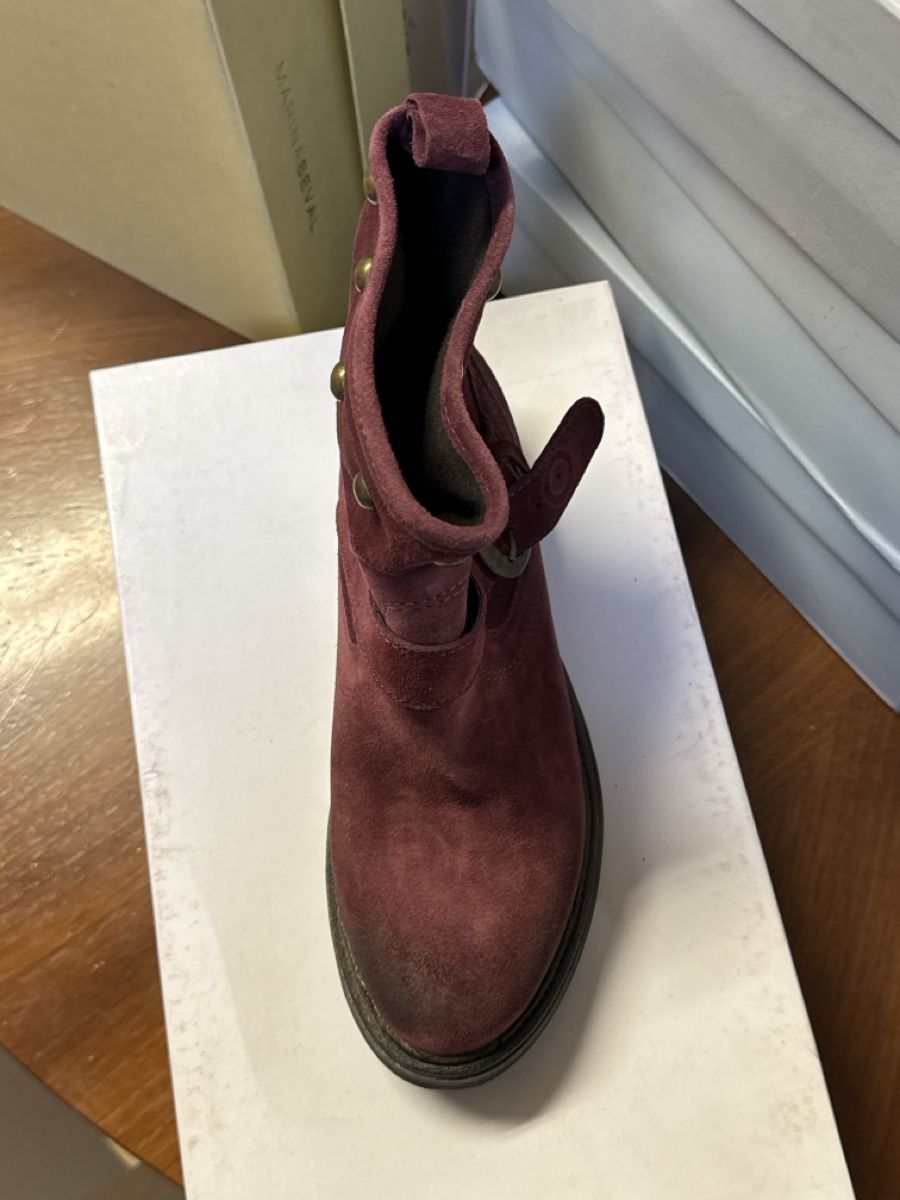 Damenschuhe: Adele Seval Wildleder Damenstiefeletten Bordeaux Gr.37 – Neu und originalverpackt aus Interlaken von Skandalpreis 2