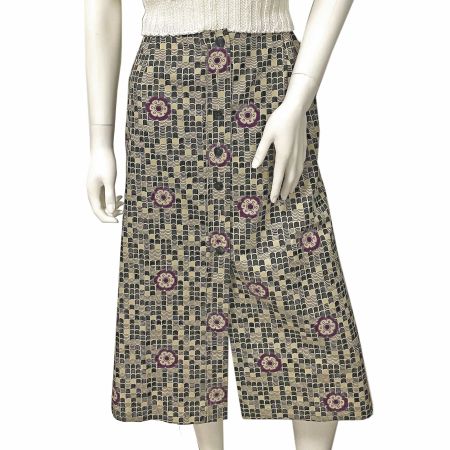 Jupe/Rock Gr. XS grau-violett vorne offen VINTAGE 1960s NEU