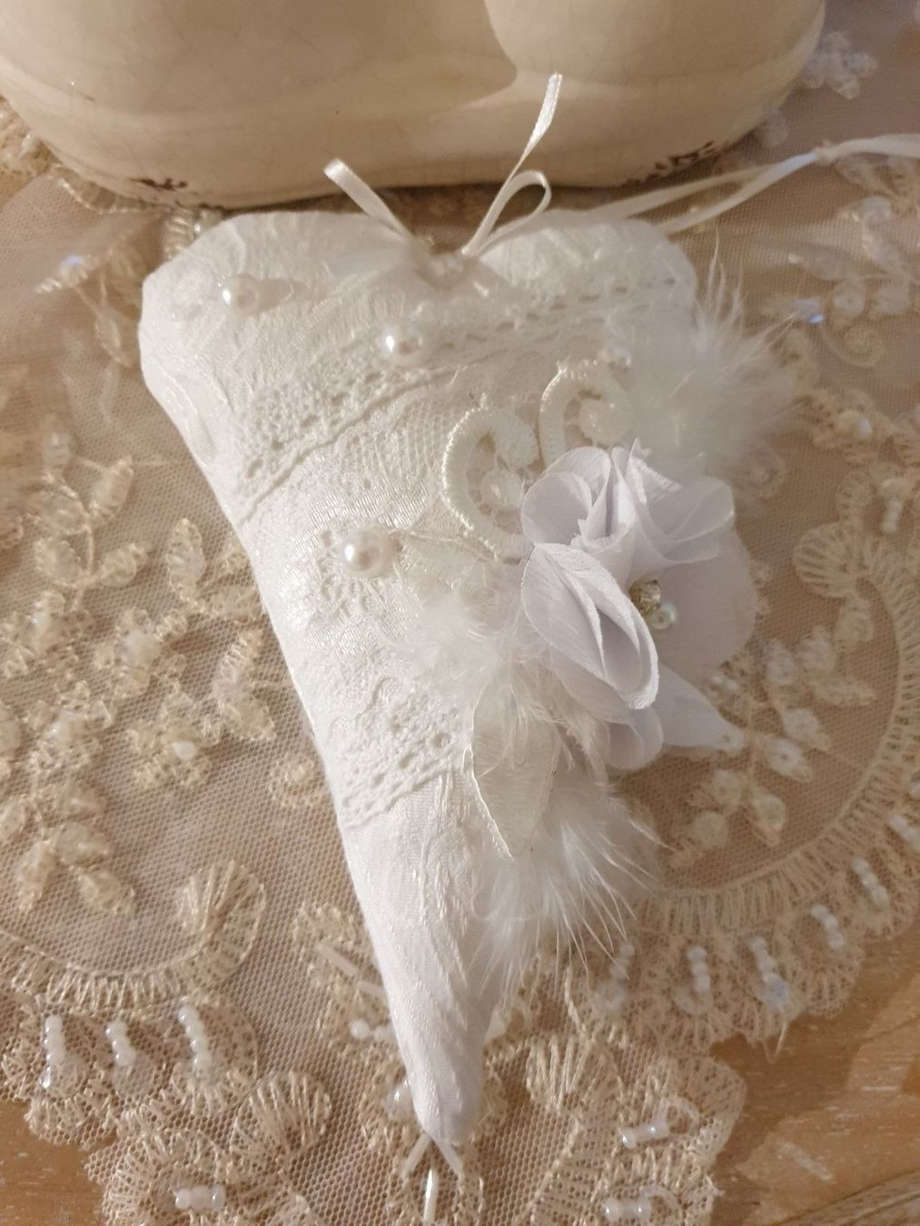 Tutte le decorazioni: Geschenk Herz Shabby Chic Spitze Stoffherz Liebe Muttertag – Nuovo e nell'imballaggio originale da Gossau ZH venduto da Goes05