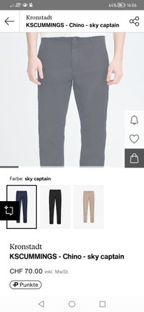 Kronstadt Chino sky captain dark blue, 36x34 neu!! Zalando