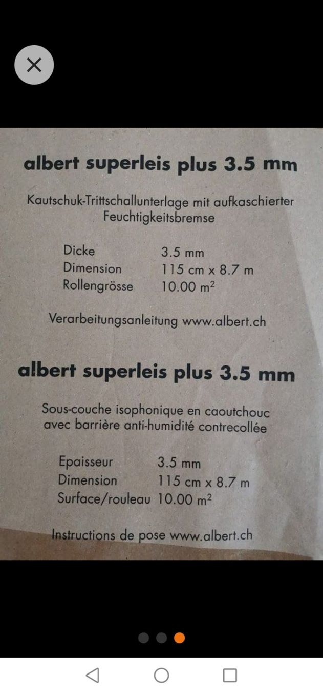 Altri materiali per l'edilizia: Trittschalldämmung Laminat Parkett – Usato da Rotkreuz venduto da salvifin 1
