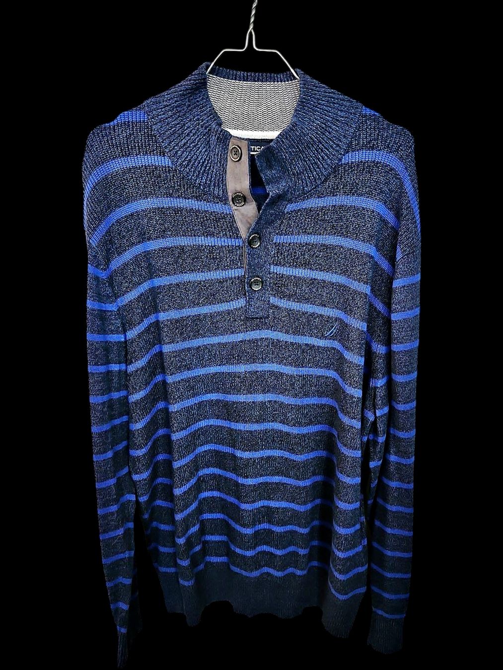 Maglioni & Felpe: Nautica Herren Gestreifter Pullover mit Knopfkragen - Größe – Usato da Zug venduto da vinokilo 1