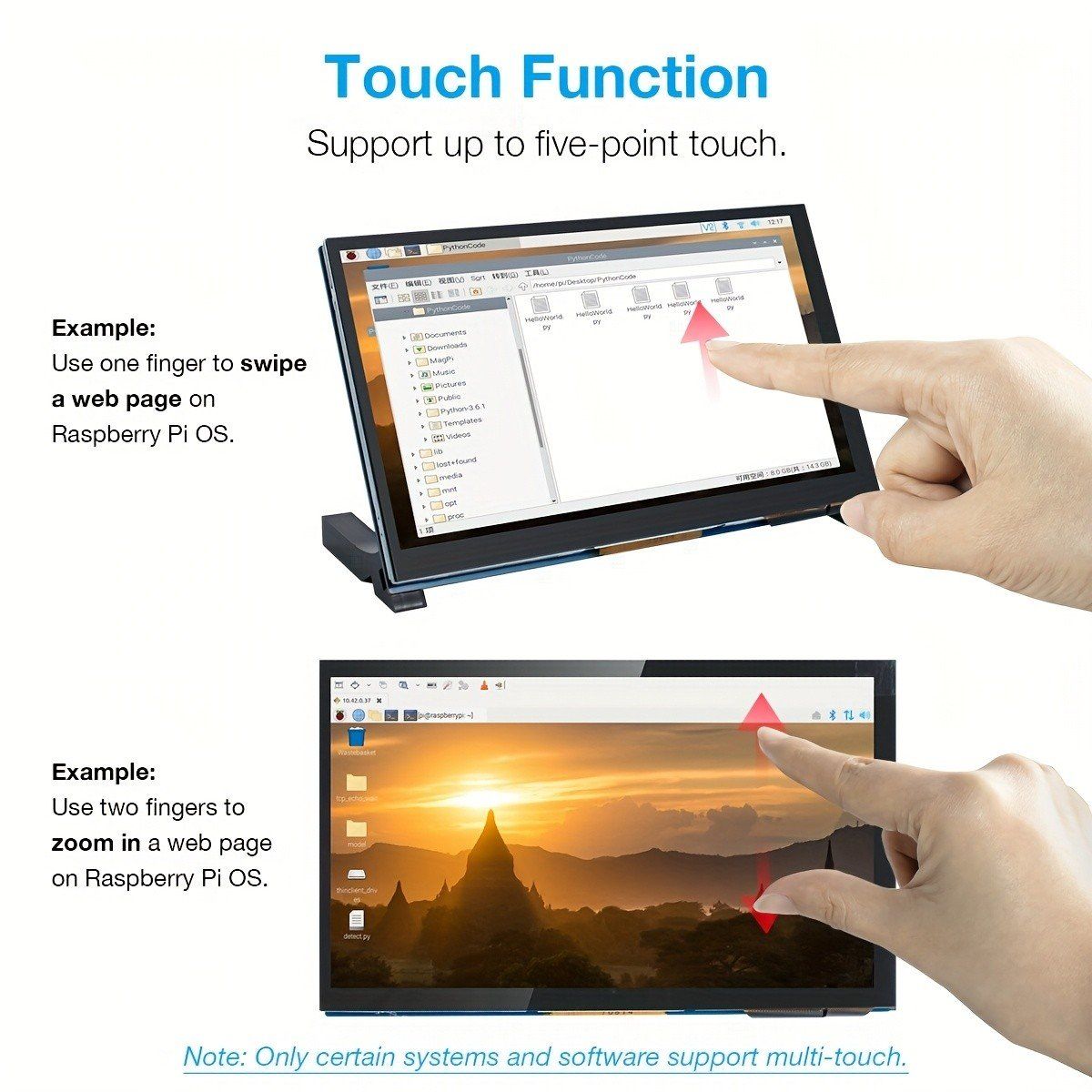 Monitore: Touchscreen 7 Zoll Display Raspberry Pi IPS DSI Bildschirm – Neu und originalverpackt aus Genève von Lotus-18 8