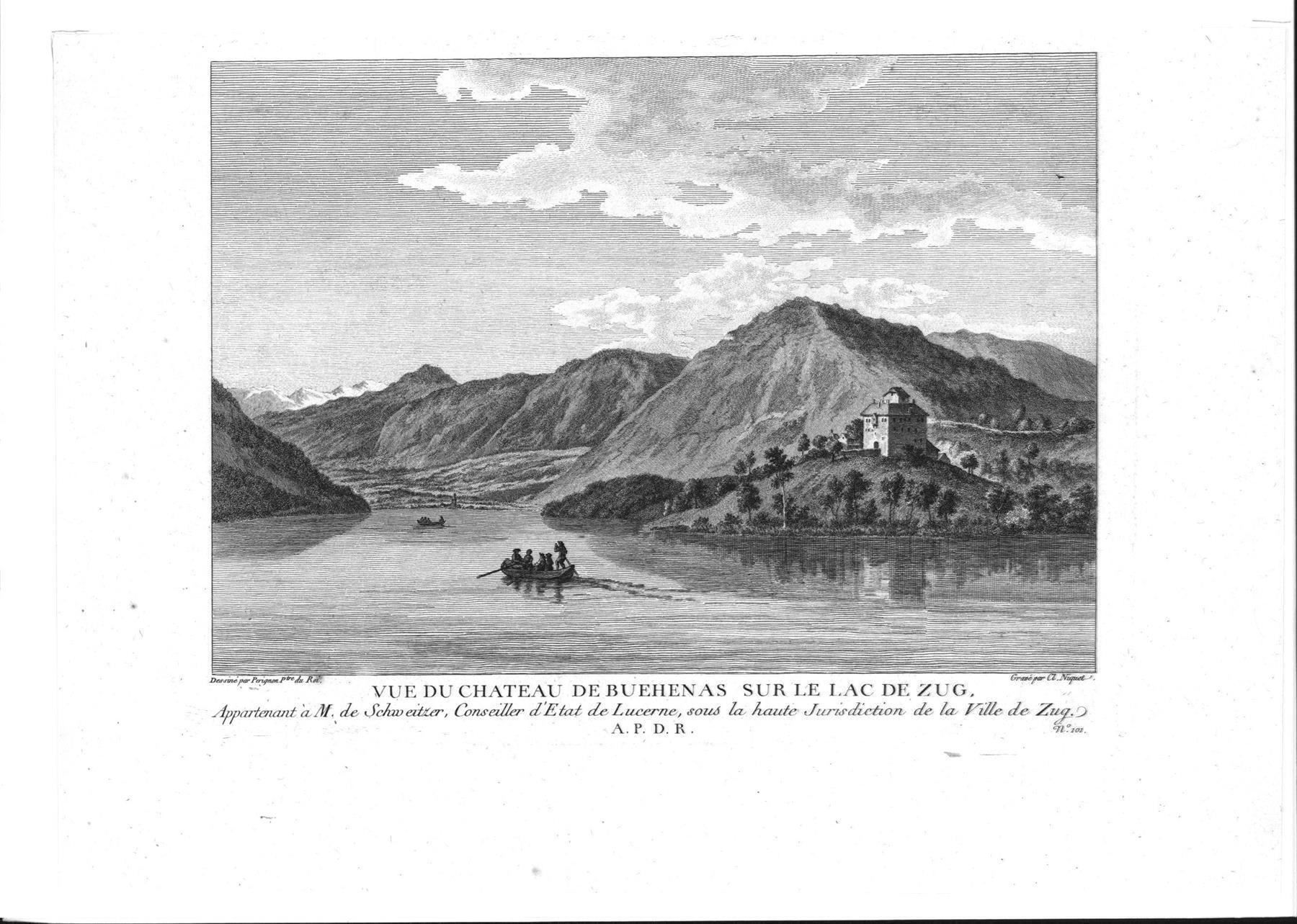Gravures: Buonas  Originalkupferstich 1780 – D'occasion à Rafz par Helvet32