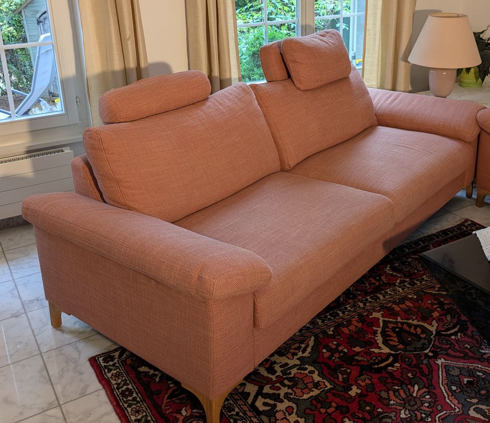 Livique Divani: 3er Sofa lachsfarbig 223cm lang – Usato da Giffers venduto da agu25 4