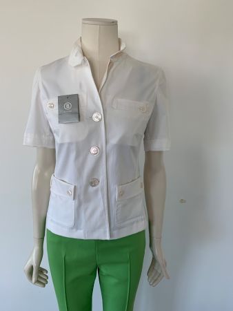 BOGNER: Neu/ungetragen - Edler weisser Kurzarm-Blazer, 36