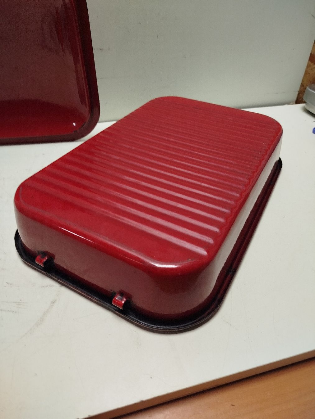 Teglie da forno: Vintage Emaille Bräter, rot - (em60) – Usato da Künten venduto da Schnaepplihuus 3