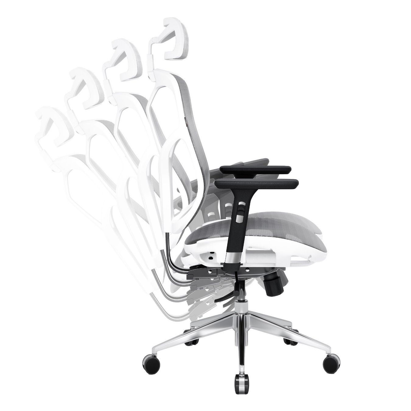 Sedie: Ergonomischer Schreibtischstuhl Diablo V-Basic - Weiss-Grau – Nuovo e nell'imballaggio originale da Wallenwil venduto da toesstal-vertrieb 4