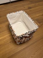 Aufbewahrungsbox Box Stoff mit zwei Griffen in Leder - NEU