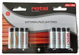 8 Stück ROTEL Alkaline Batterien AAA LR3 Neu&OVP!