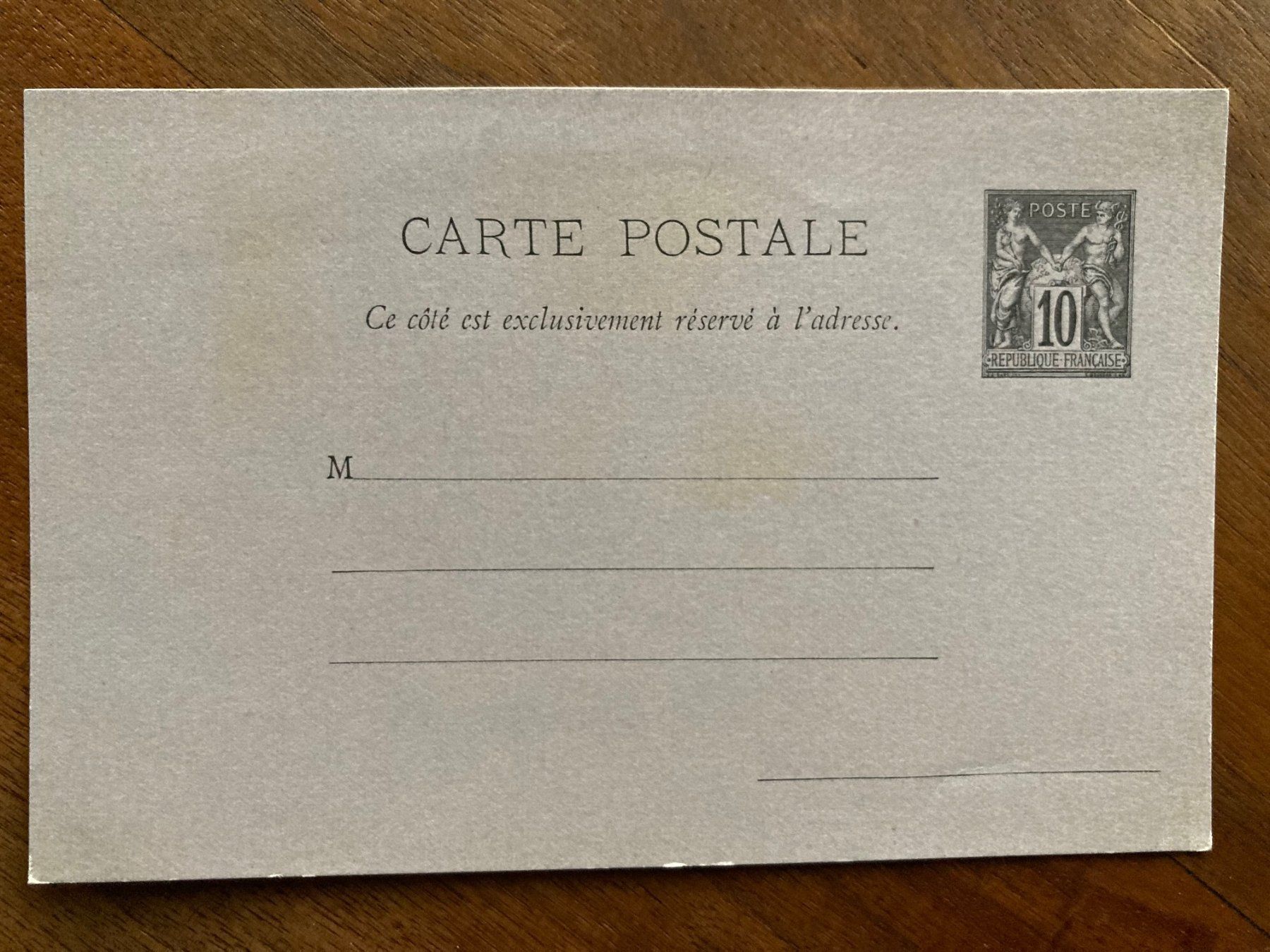 Cartoline postali: Antike Postkarte Post Rep. Francaise – Usato da Schenkon venduto da Angelikahu