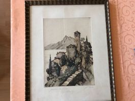 Sehr schöne Farbradierung von Jos. Deekes 53x43