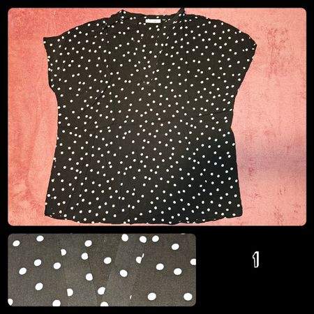 Shirt, schwarz mit weissen Punkten, Eterna, XL, NEU