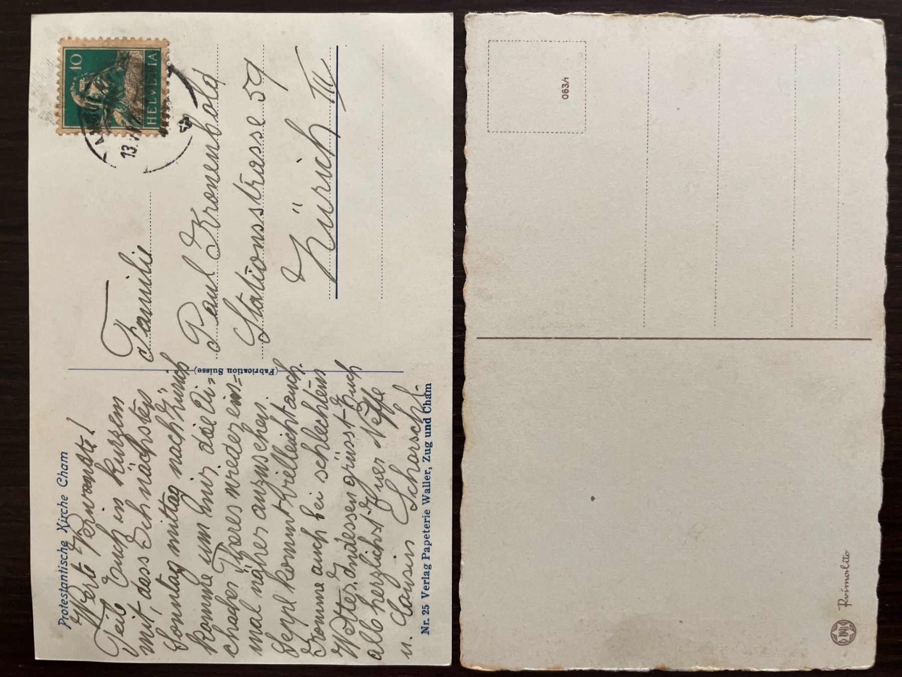 Cartoline postali: CHAM Rathaus, Kirche, Schloss, Heiligkreuz, 8 Ansichtskarten – Usato da Wald ZH venduto da TLILEF 8