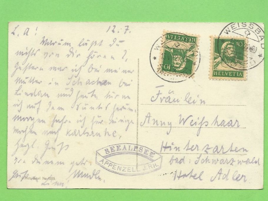 Cartoline postali: Seealpsee – Usato da Zürich venduto da t24_de 1