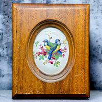 Peinture d'oiseau vintage en céramique peinte à la main