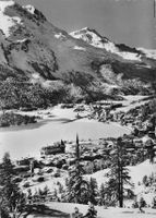 St. Moritz GR – Winteransicht des Dorfes gefrorenen Sees G