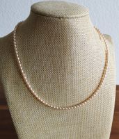 Süsswasserperle Kette, 3x4mm, apricot